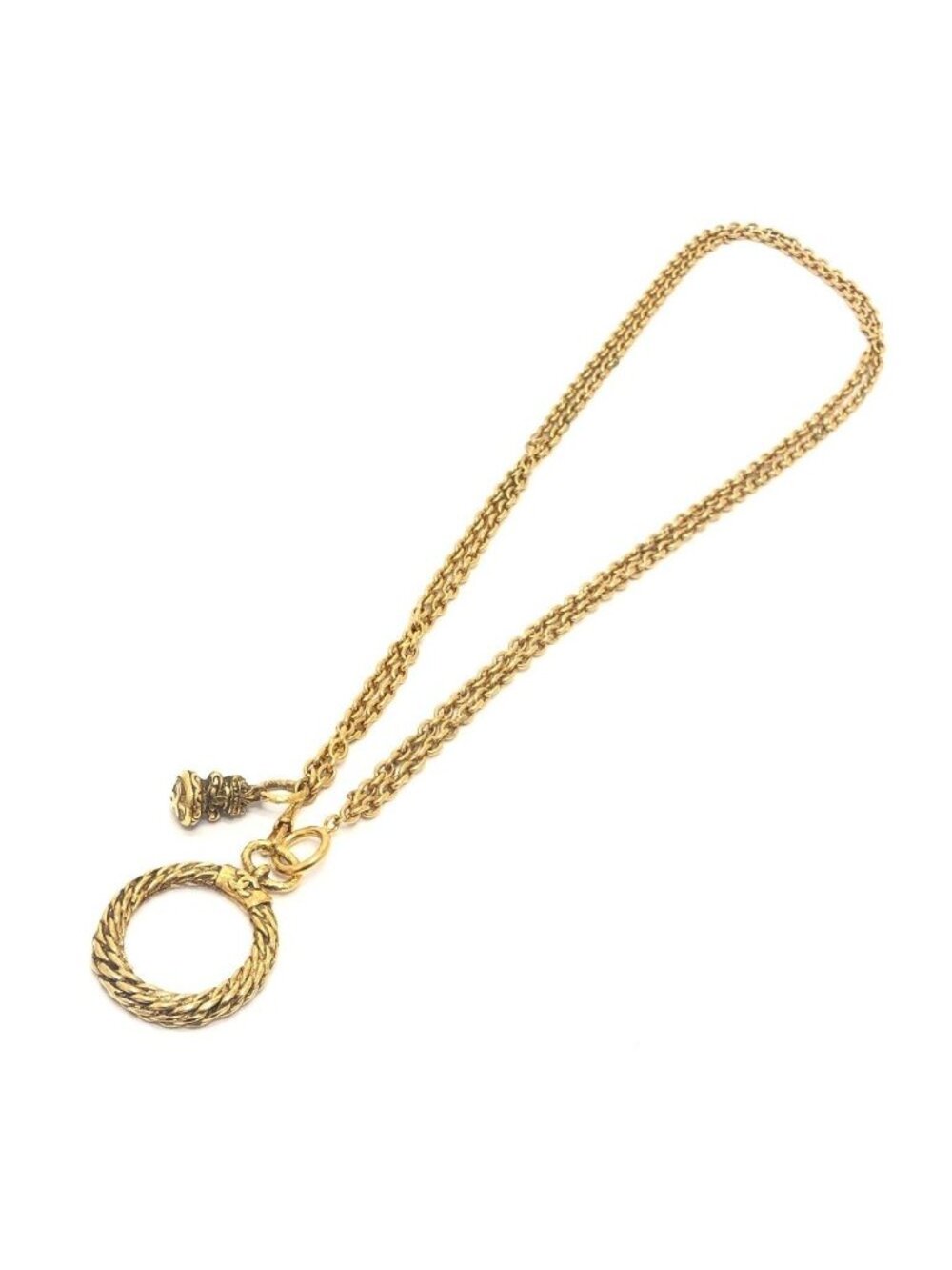 Chanel Necklace Loupe Chain Metal Gold